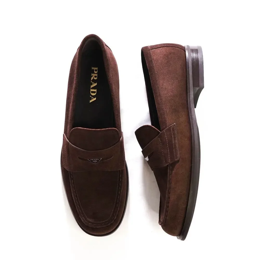 $1,250 PRADA - Brown Suede Loafers - US 10.5 (9.5UK)